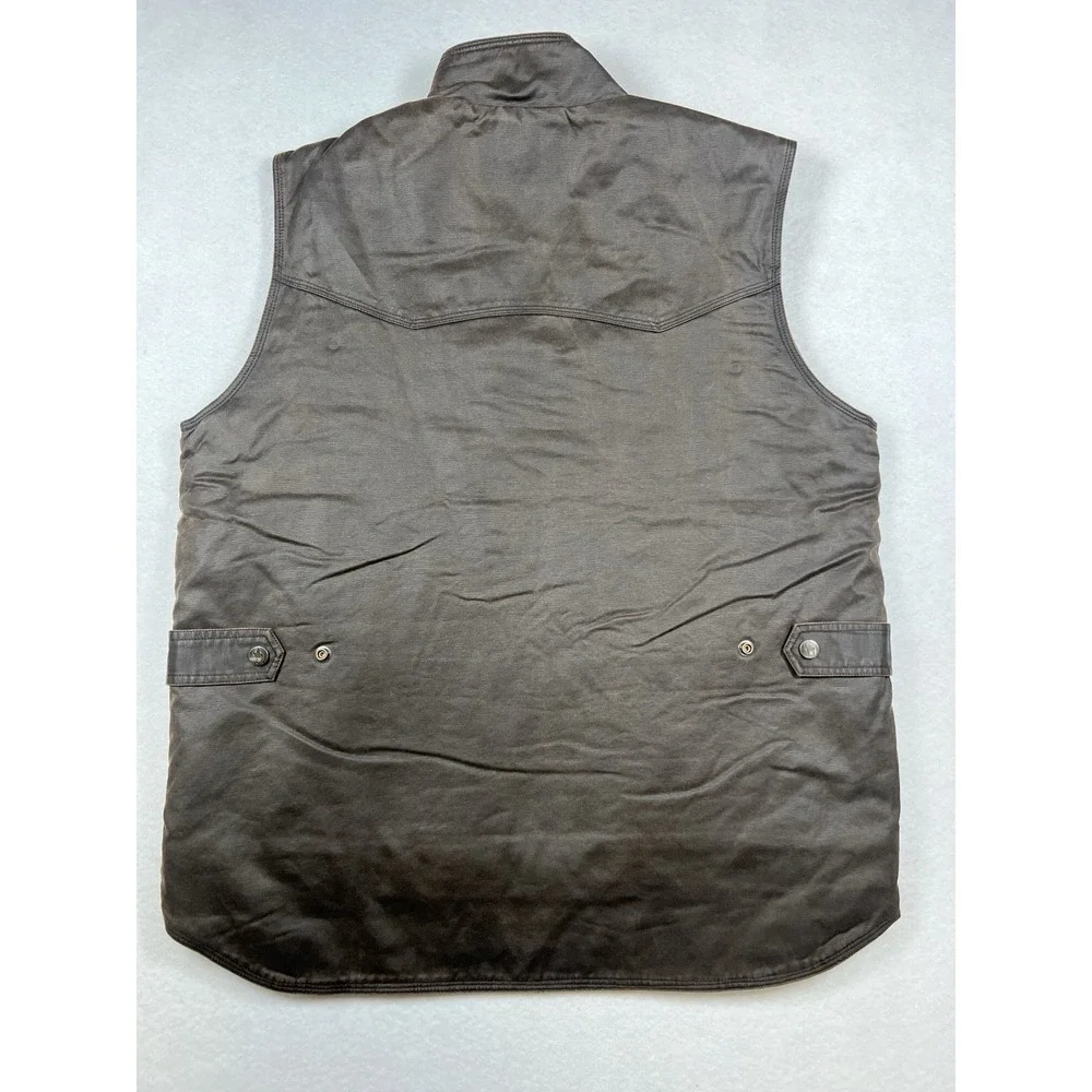Outback Trading Company Mens M Aztec Oilskin Landsman Fleece Lined Vest  Outdoor